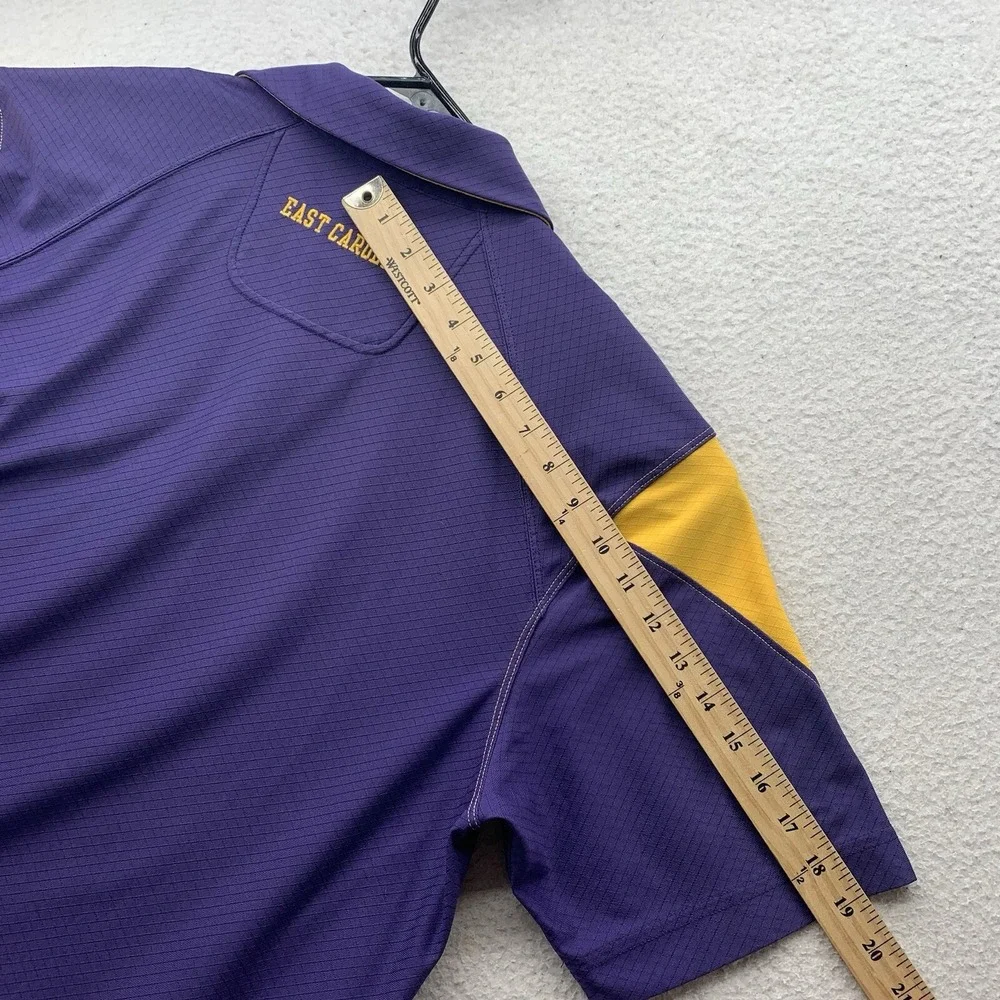 Nike East Carolina University Golf‎ Polo Shirt Mens Medium Purple Yellow Pirates